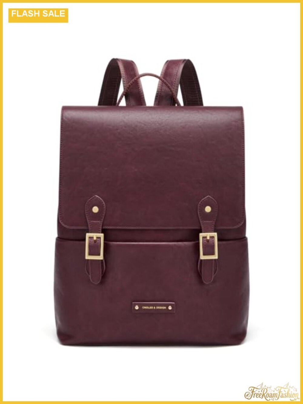 Genuine Leather Women's Backpack Purse with Vegan Leather, Laptop Pocket,